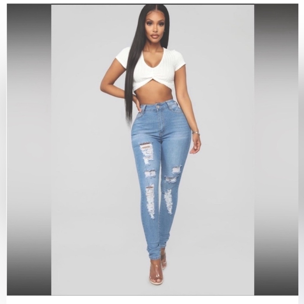 High waisted distressed Fashion Nova jeans